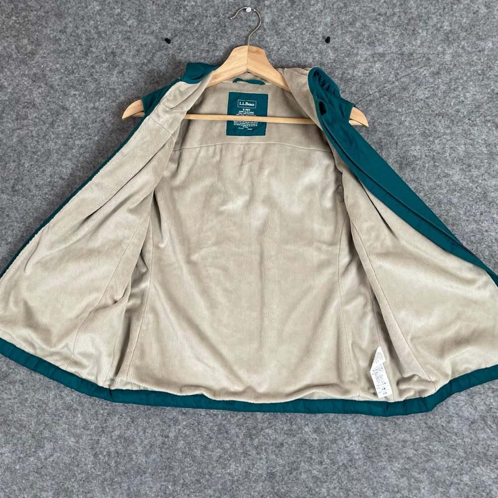 L.L. Bean Womens Small Petite Hooded Fleece Lined Vest Teal Full Zip Outdoor - Picture 11 of 14